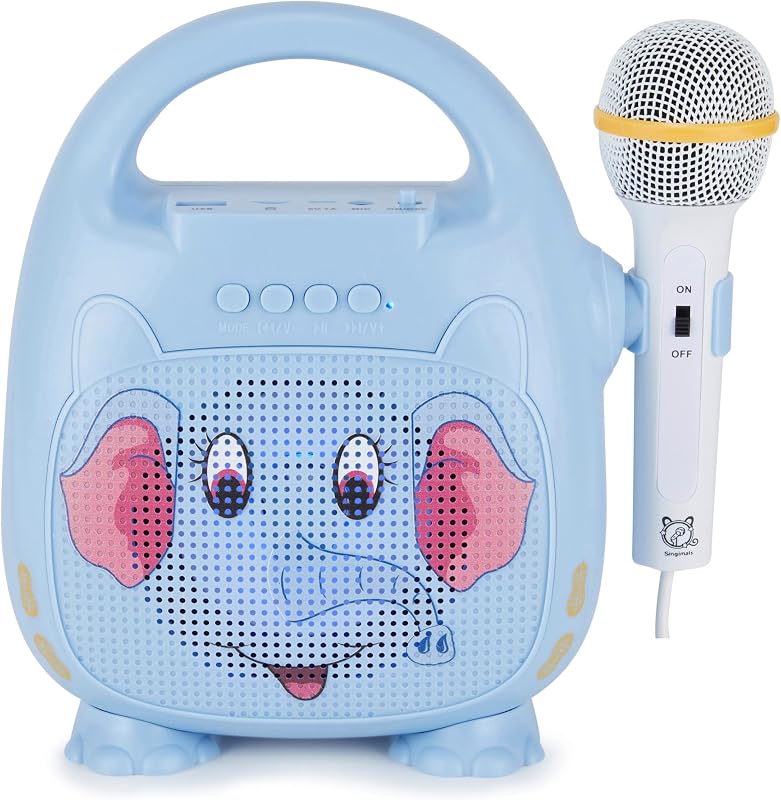 Singimals - Kids Karaoke Speaker with Microphone, Bluetooth, LED Lights