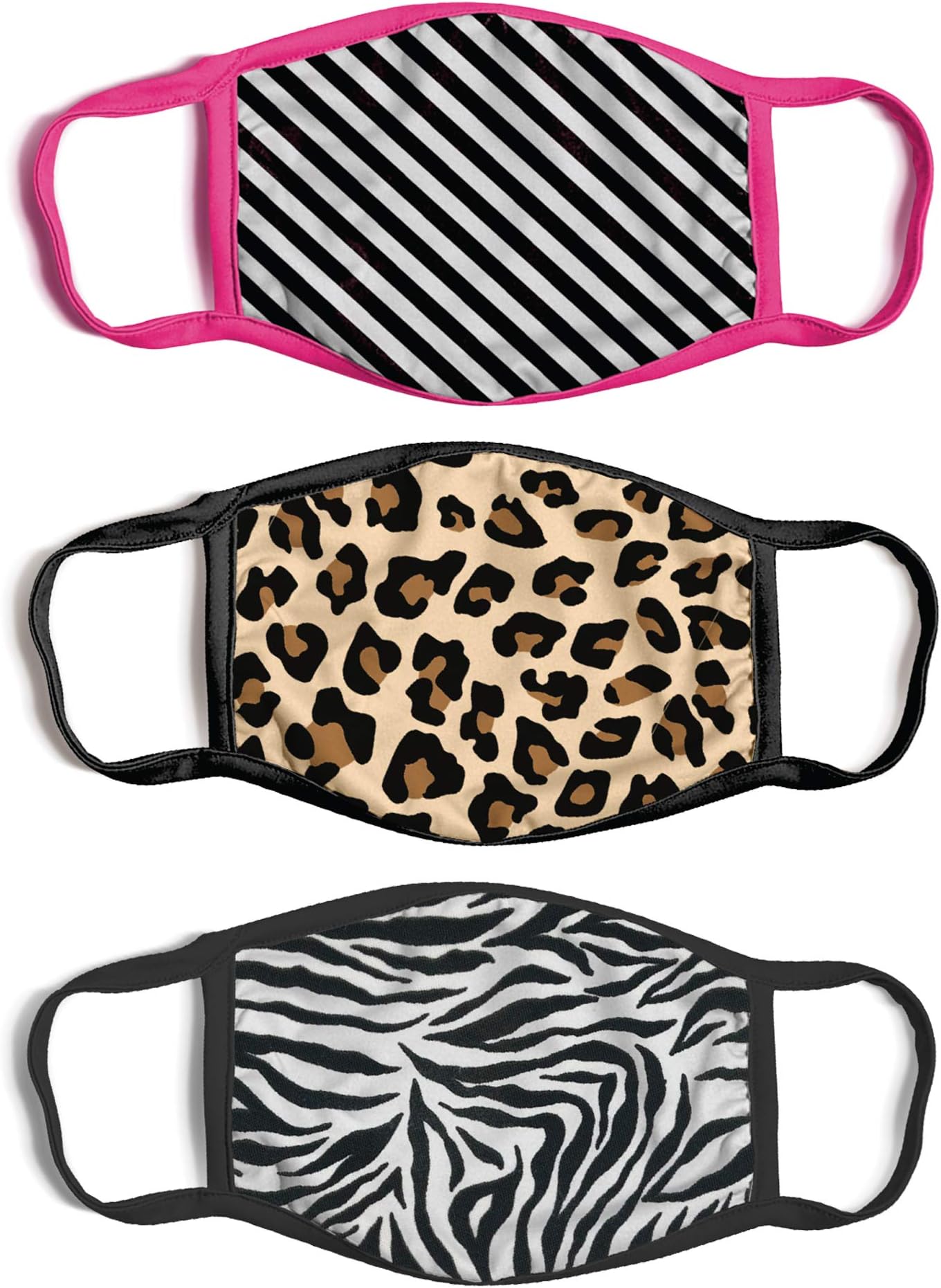 ABG Accessories Women's 3-Pack Adult Fashionable Protection, Reusable Fabric Face Mask,