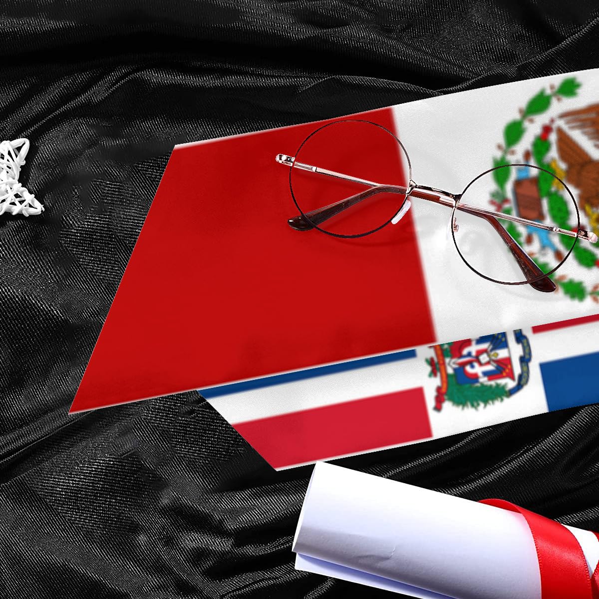 Mexico Mexican Mex Dominican Republic Dominicans Republic Flag Graduation Stole/Sash/Scarf Double Sided International Student Graduation Decoration Gift International Study Class of 2024/2025
