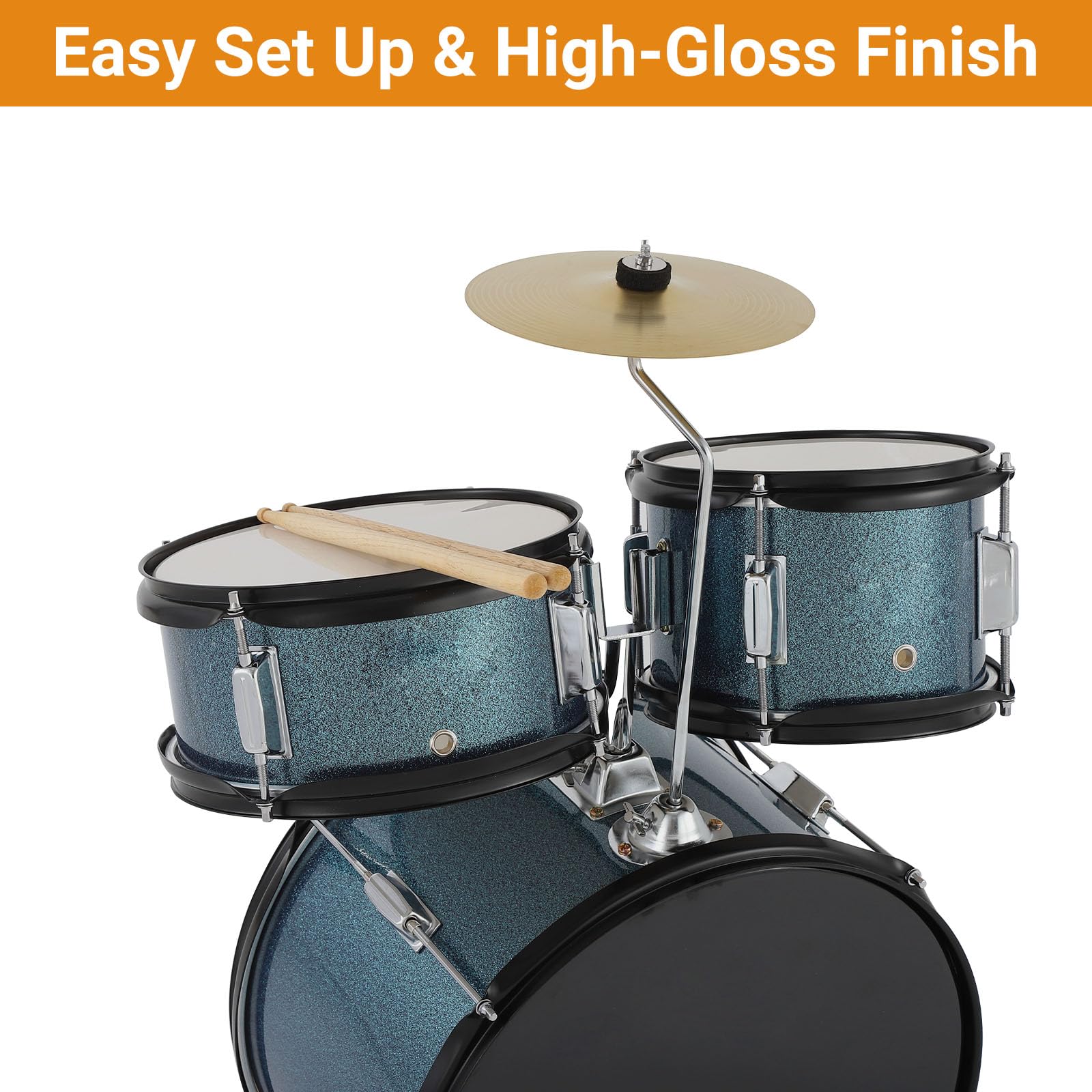 Garvee Complete Beginner 5 Piece Drum Set, Junior Percussion Kit