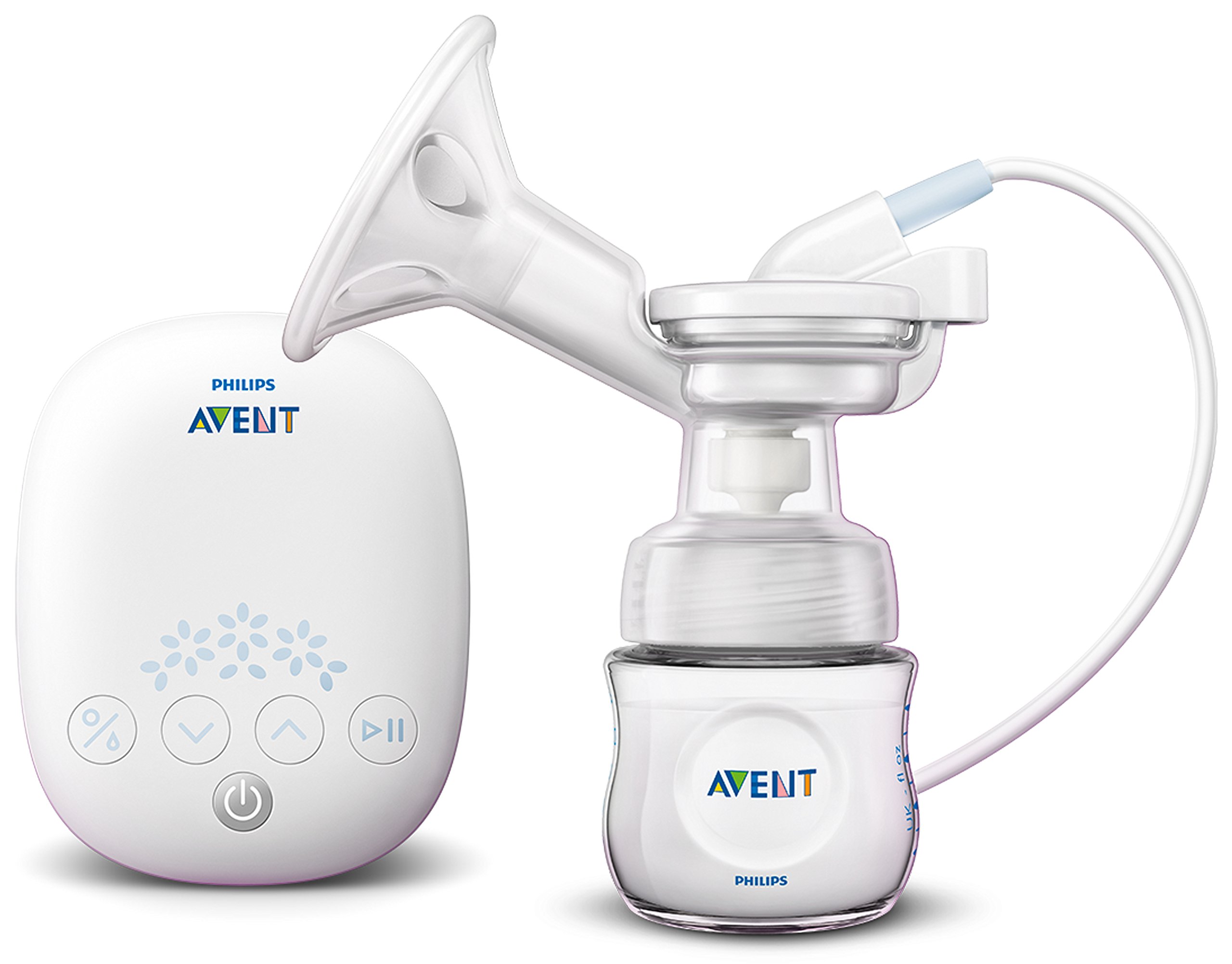 PHILIPS Avent SCF395/31 Tire-lait électrique simple de qualité clinique, pour le rythme de votre bébé, bouteille de 125 ml et coussinets d'allaitement Blanc