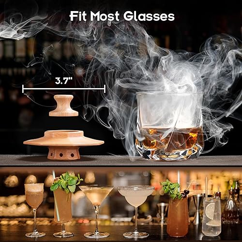 Miniatura 4 de Kit de ahumador de cóctel con antorcha, kit de ahumador de whisky antiguo con 6 sabores de virutas de madera para bebida de whisky bourbon, kit de