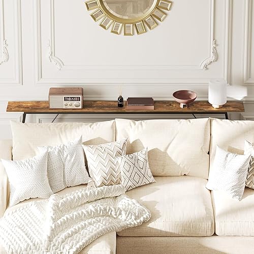 Miniatura 4 de Mesa consola, mesas de sofá de 2 niveles de 78.7 pulgadas con almacenamiento, mesa de entrada estrecha, para detrás del sofá, mesa de pasillo