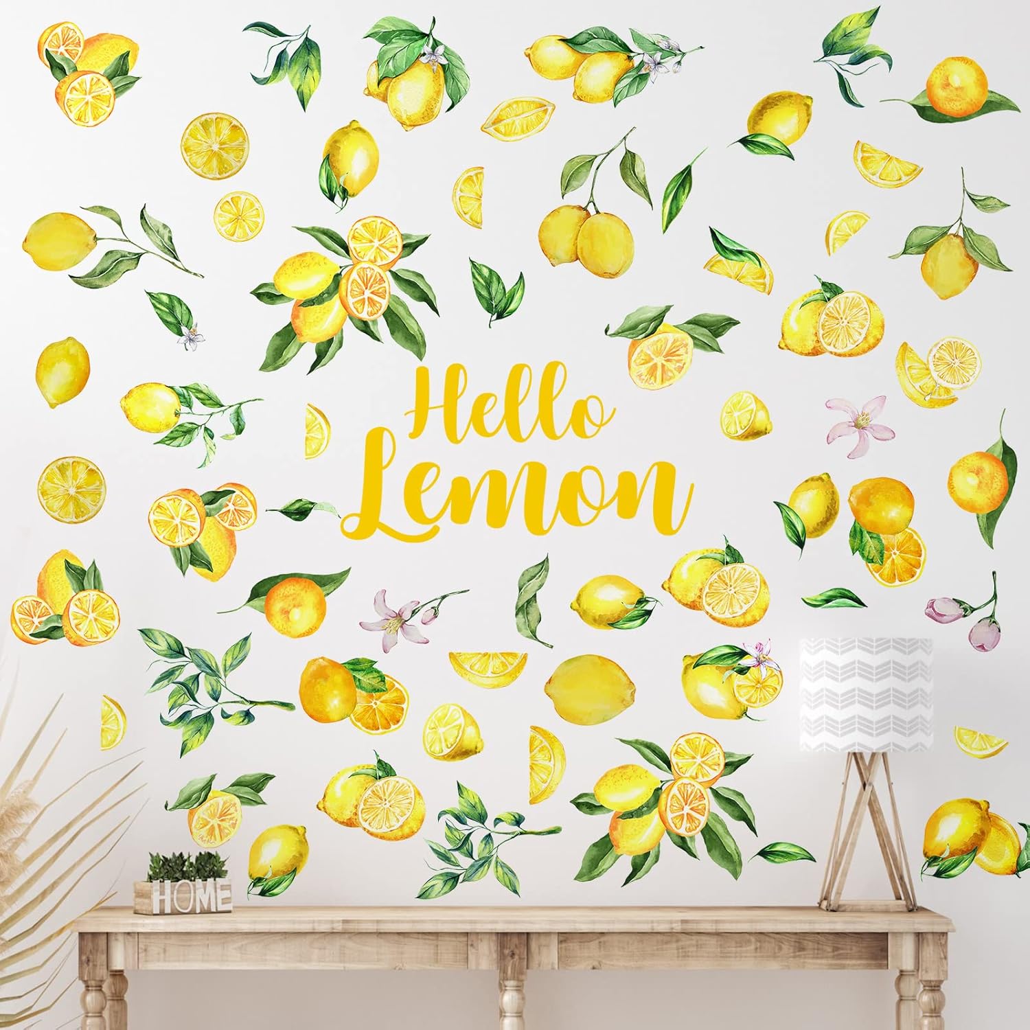 6 Sheet Lemon Wall Decals Peel and Stick Wall Stickers for Kitchen Boho