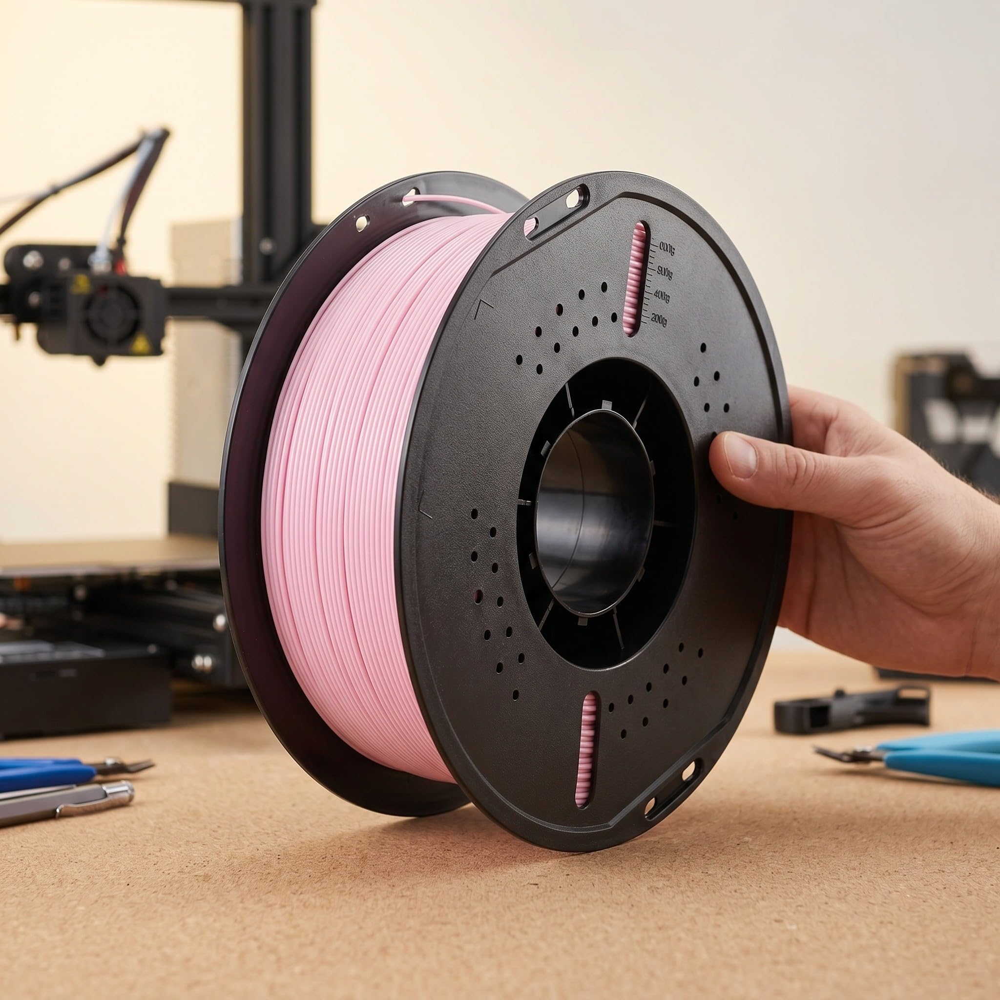 OUNONA Filamento PETG de 1,75 mm, bobina de 1 kg/2,2 lb, color rosa, filamento de alta velocidad para impresoras 3D, precisión dimensional de +/- 0,02 mm, baja formación de hilos, alta resistencia,