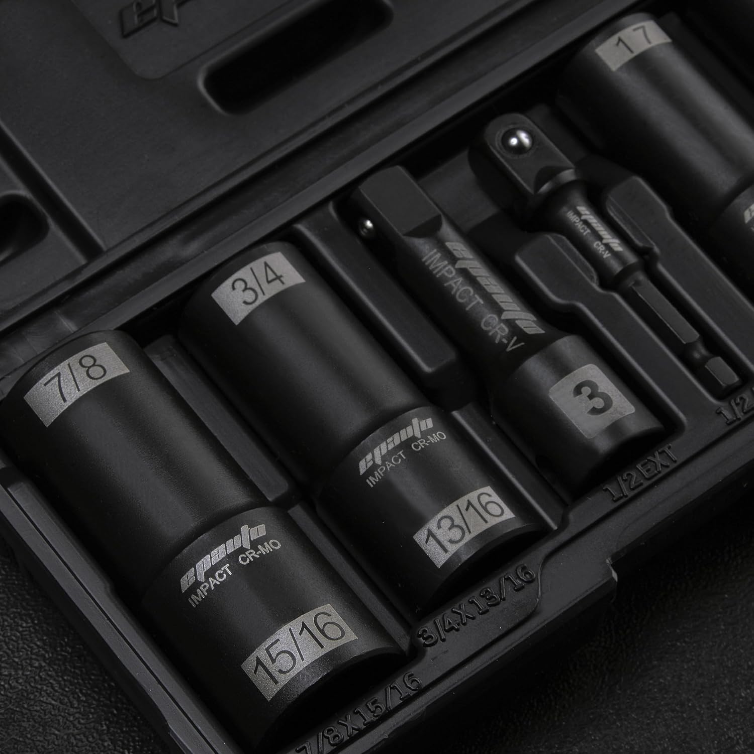 EPAuto 1/2-Inch-Drive Impact Flip Socket Set, 6pcs