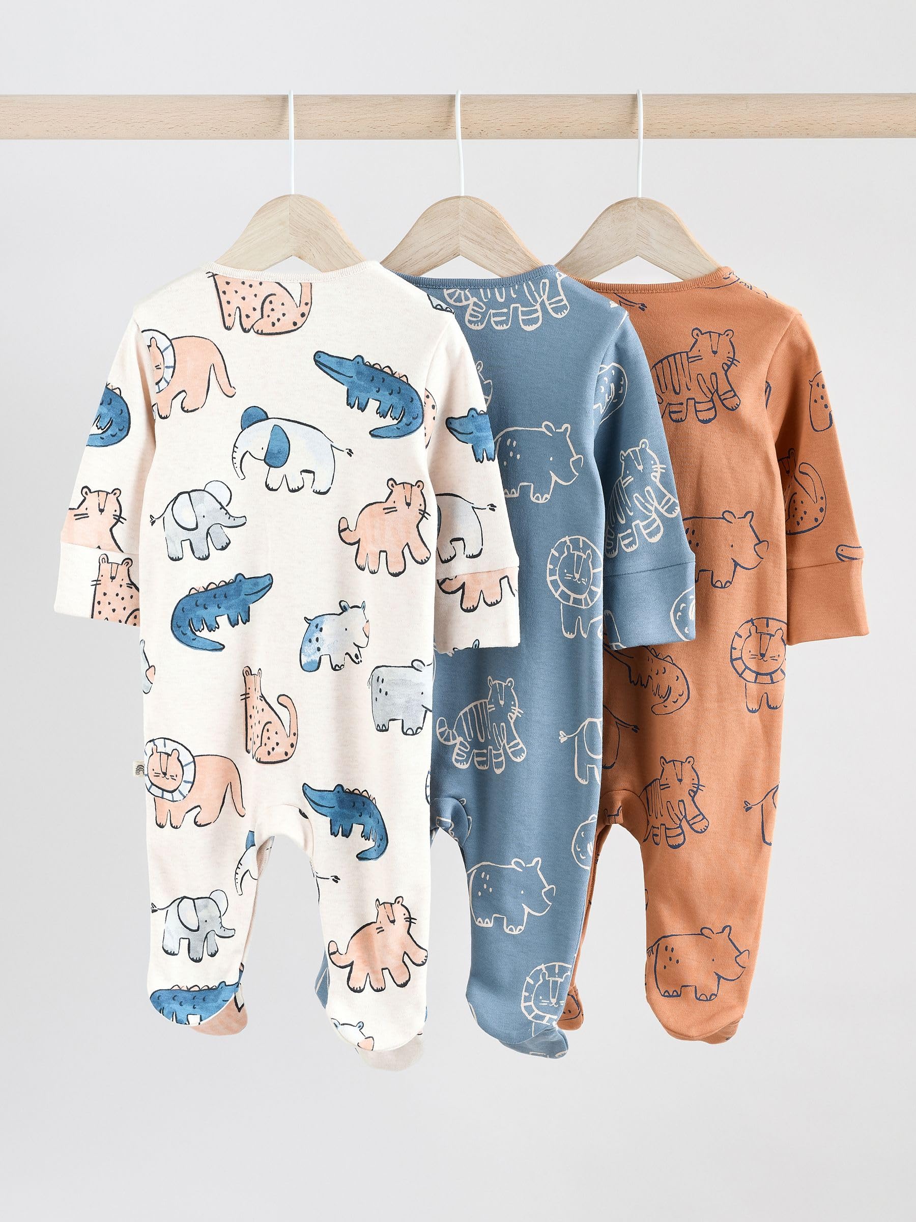 NEXT Bebés niño Pack de 3 Pijamas Tipo Pelele de bebé