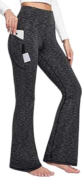 HIAND パンツ　Water side High waist Pants Amazon.com: Ewedoos Fleece Lined Yoga Pants with Pockets