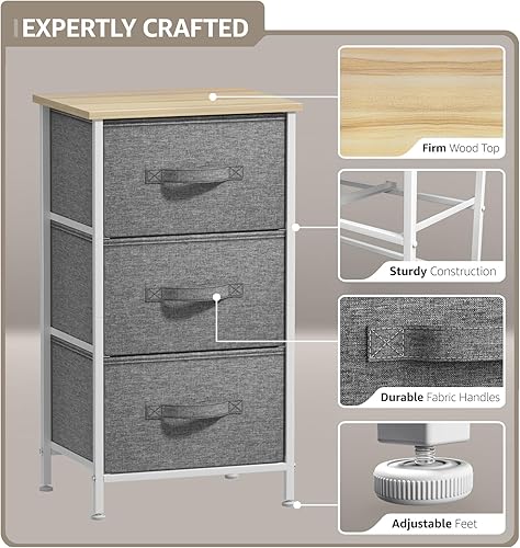 Miniatura 10 de Sorbus Cómoda de tela para dormitorio, cómoda de 5 cajones, torre de almacenamiento alta, organizador de ropa, para armario, para sala de estar,