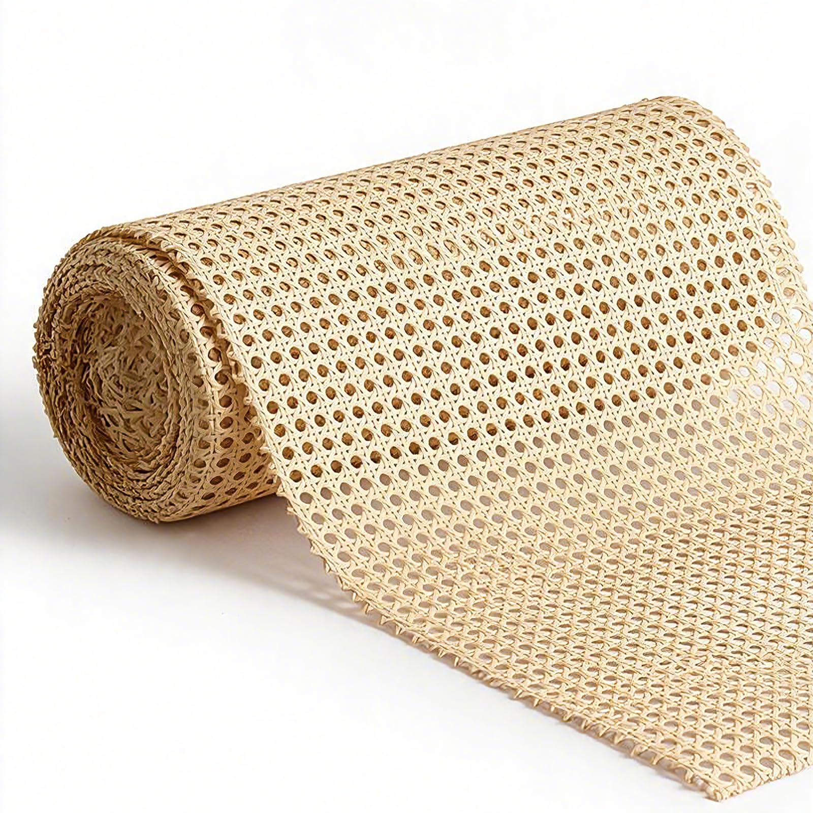 Rattan Webbing Roll, 40 X 100 cm Cane Webbing Roll Natural Plastic Rattan Sheet Woven Open Mesh Cane Rolls for Furniture Upcycling Chair Cabinet Ceiling DIY Crafts