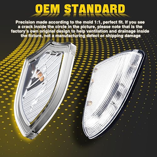 Miniatura 4 de WEILEITE Cubierta LED para lámpara de luz de charco para espejo delantero izquierdo del lado del conductor, compatible con Dodge Ram 1500 2009-2018