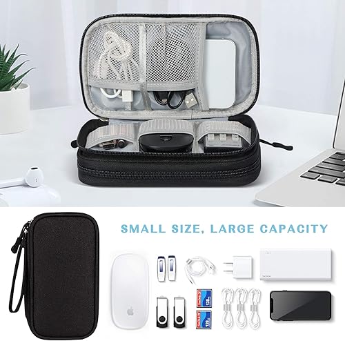 Miniatura 6 de FYY Organizador electrónico, 2 piezas Bolsa organizadora de cables de viaje, accesorios electrónicos, funda de transporte portátil, impermeable,