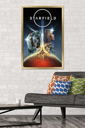 Miniatura 2 de Trends International Starfield - Póster de pared de arte clave, 34 pulgadas de largo x 22.4 pulgadas, versión enmarcada en oro