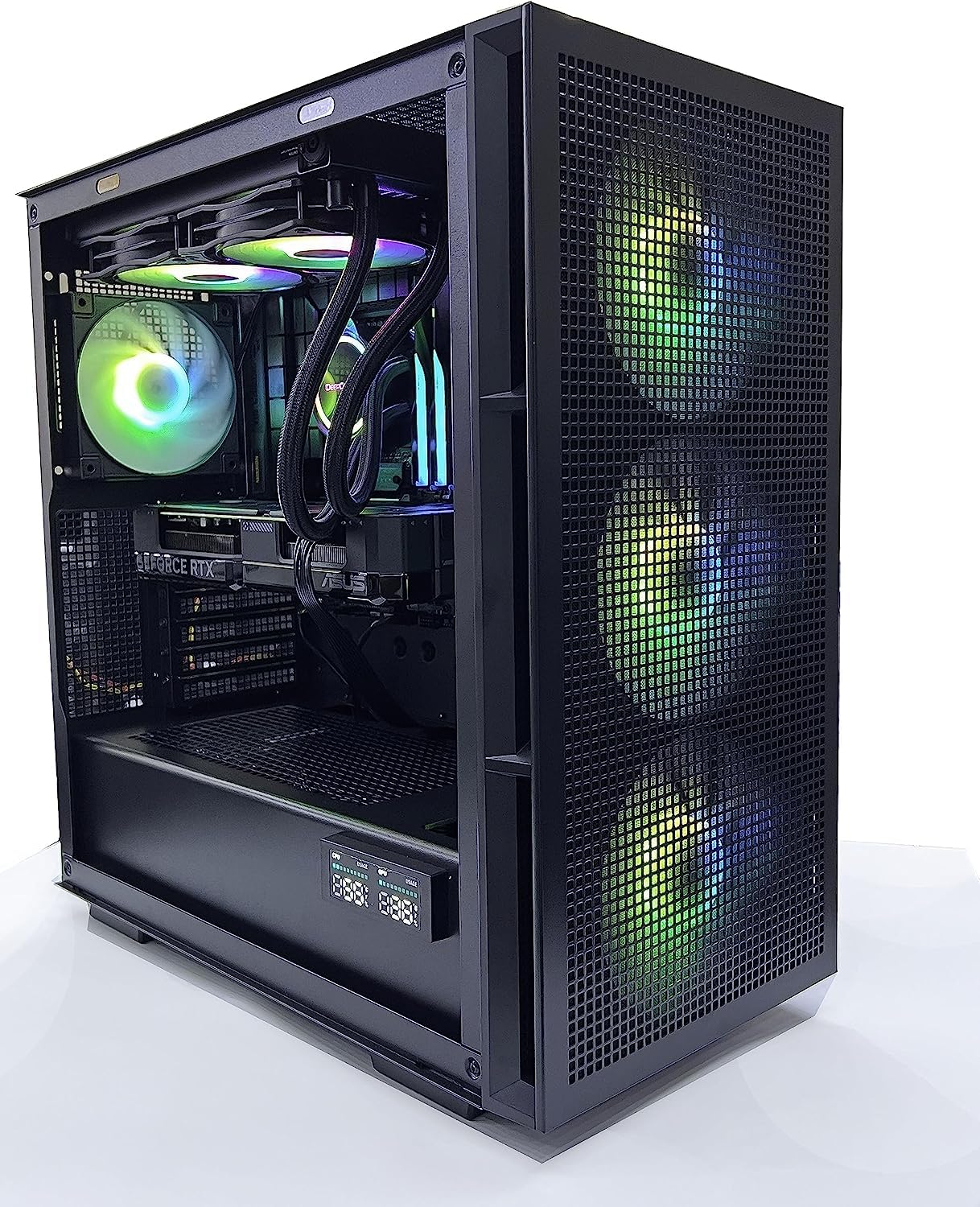 Nanotech Gaming PC - Intel Core i7-13700F, Nvidia RTX 4060, 32GB DDR5 RAM 6000Mhz, 2TB NVME+1TB SSD, 750W PSU Gold Rated, 240mm Liquid Cooler, Wi-fi, WINDOWS 10 PRO (intel i7-13700F, RTX 4060)