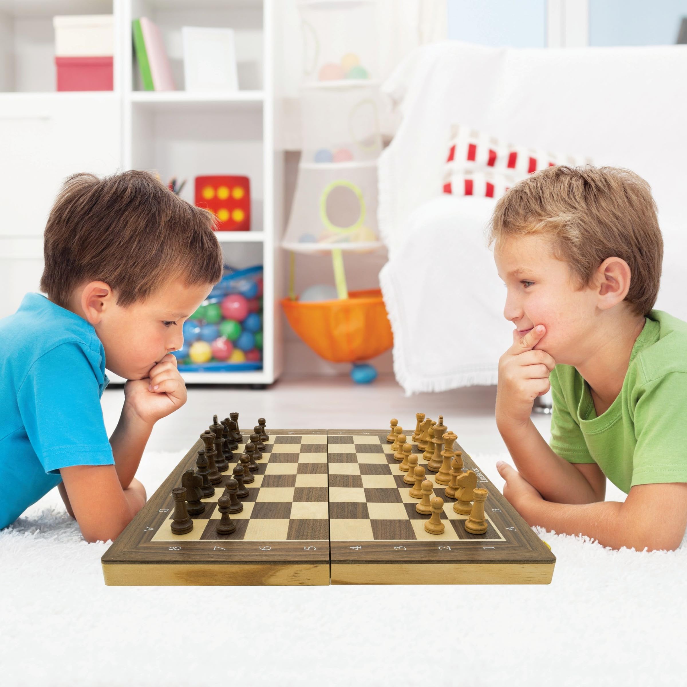 Lexibook, Chessman Giant Wood Pro - zusammenklappbares Schachbrett aus Holz mit magnetischen Figuren, CGM1000LXB