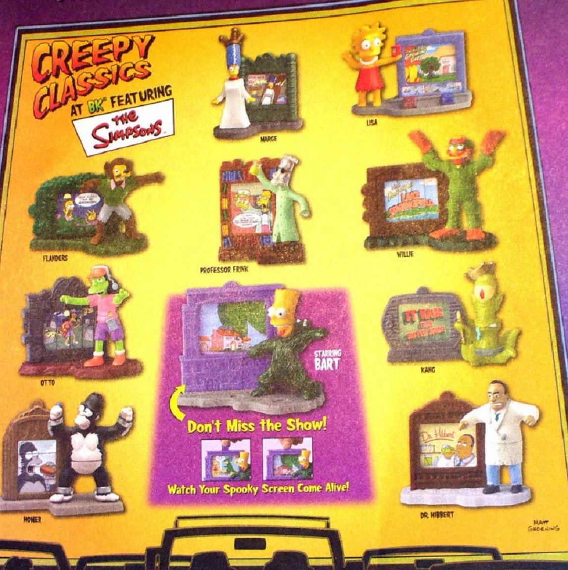 10個セット The Simpsons 2002 Set Of 10 Burger King 2002 The Simpsons Creepy Classics