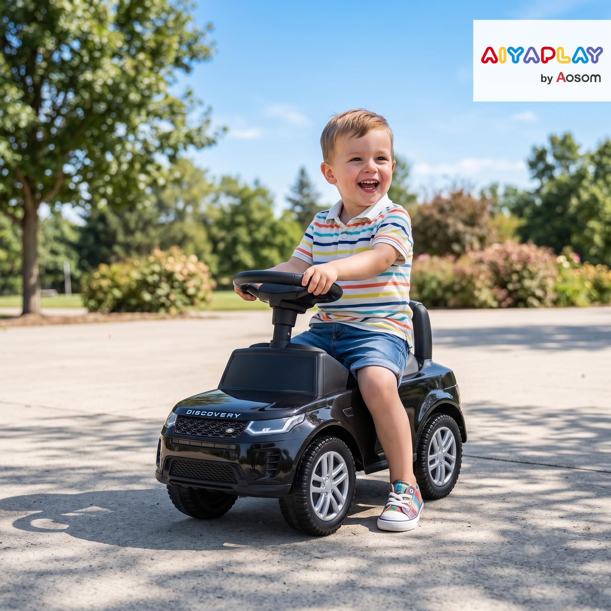 AIYAPLAY LAND ROVER DISCOVERY auto jezdne z klaksonem 18-36 mies. Czarny