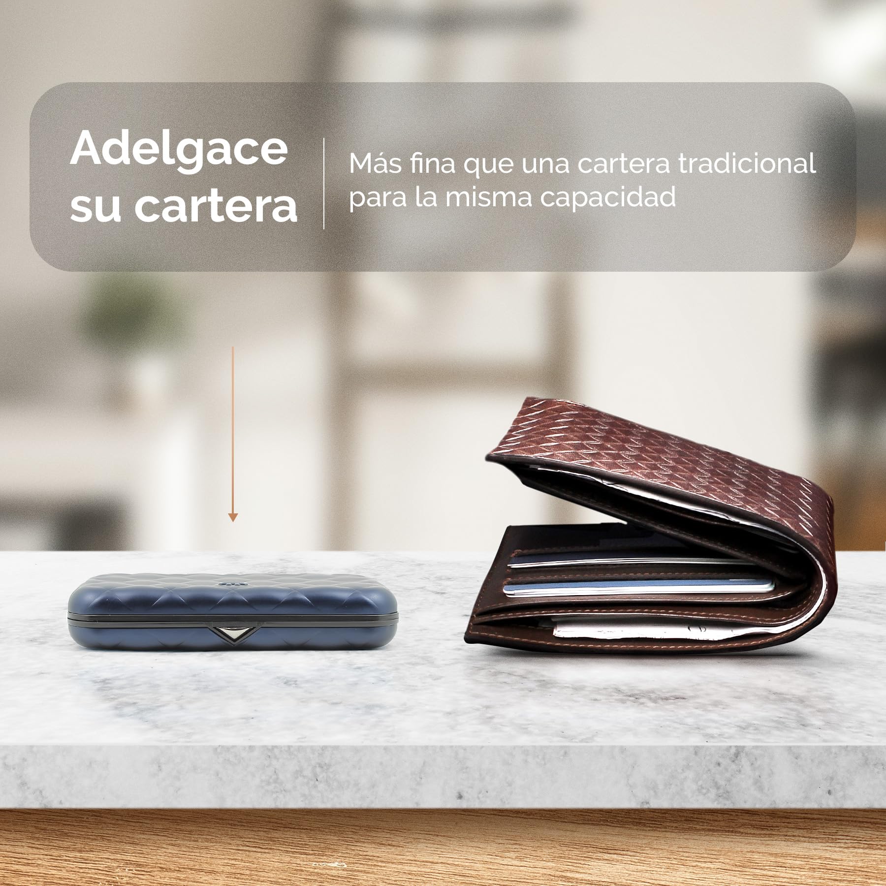 ÖGON -DESIGNS- Tarjetero para Mujer, de Aluminio rígido Acolchado, protección RFID contra el fraude y la desmagnetización, Cartera compacta, Modelo Lady Case Helsinki