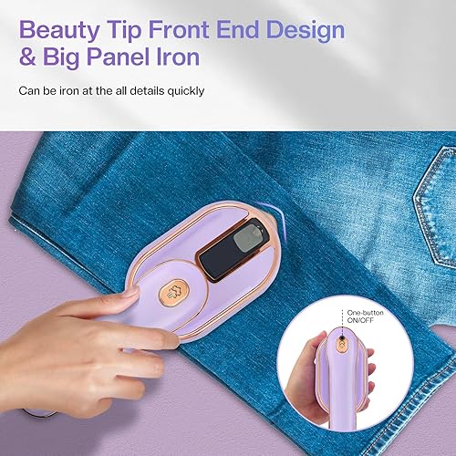 Miniatura 6 de Mini Steam Iron, Travel Steamer for Clothes Portable Mini Iron, Portable Steamer for Dry and Wet Ironing, 970W Handheld Steamer 180 Rotatable
