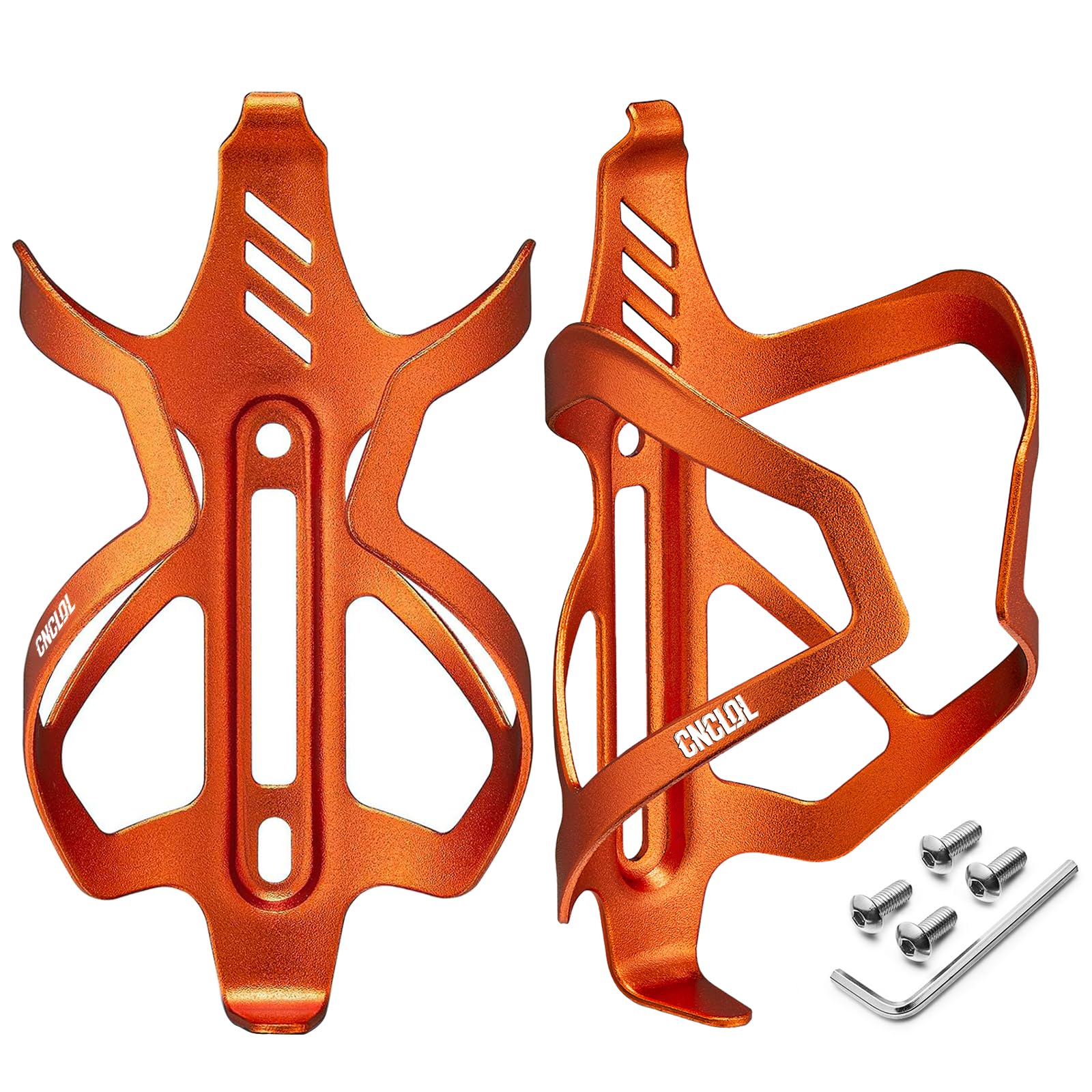 CNCLOL Bike Water Bottle Holder, Lightweight Aluminum Bicycle Bottle Cage Shockproof Design, Holds 20-32oz(500-950ml) for Road/Mountain/BMX/Kids/Gravel/Cycle (Black/Red/Blue/Orange/Purple)