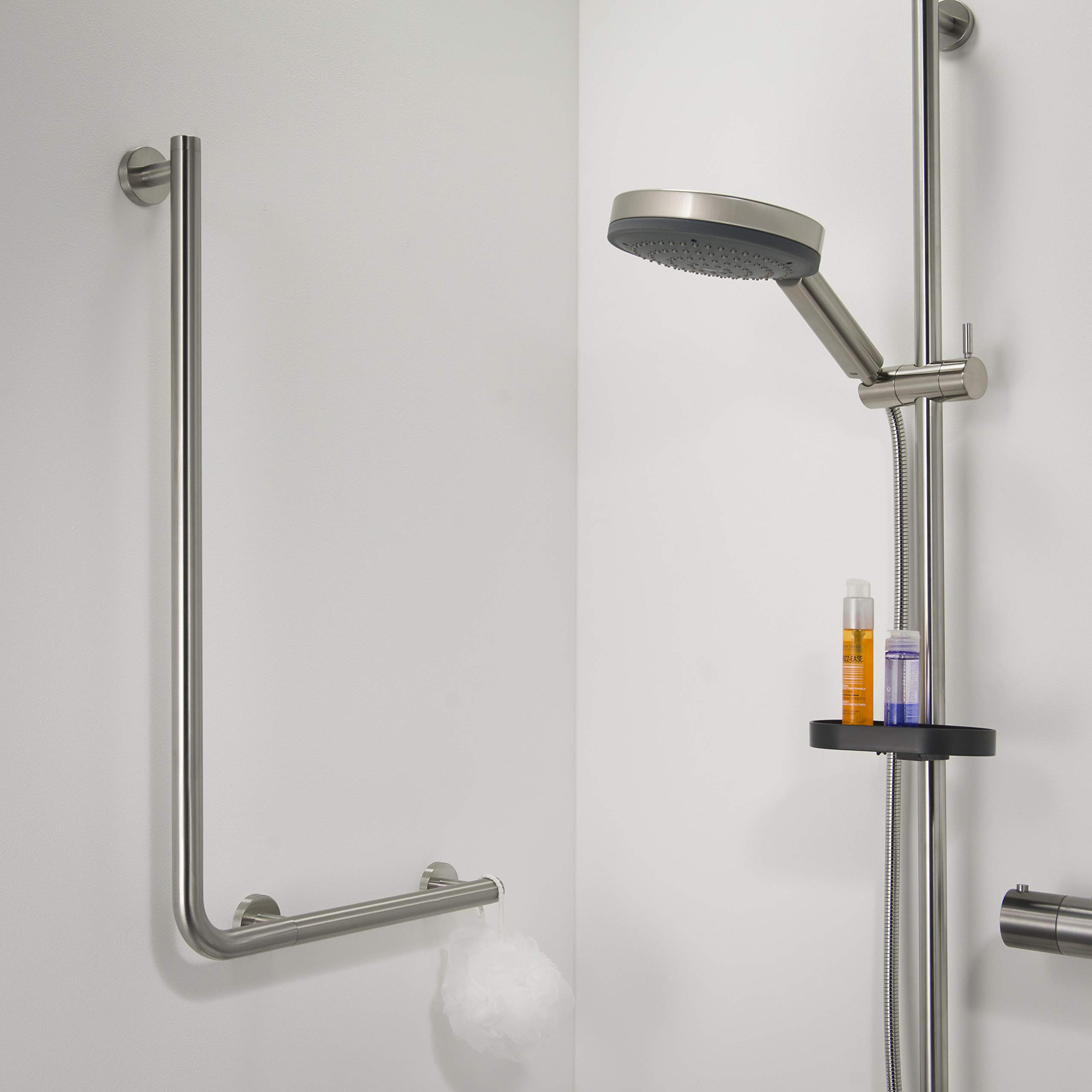 Tiger Boston Comfort & Safety Asidero De Baño, Acero Inoxidable Cepillado, 42.6X70X7 Cm