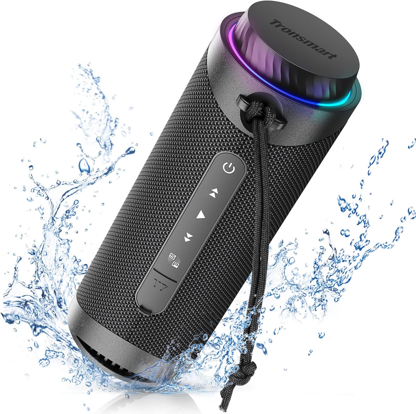 Tronsmart T7 30W Waterproof Portable Speaker, SouldPulse Audio with 360 Surround Sound, Bluetooth V5.3, IPX7 Waterproof, TWS, Battery 4000mAh, Custom EQ via APP - Black