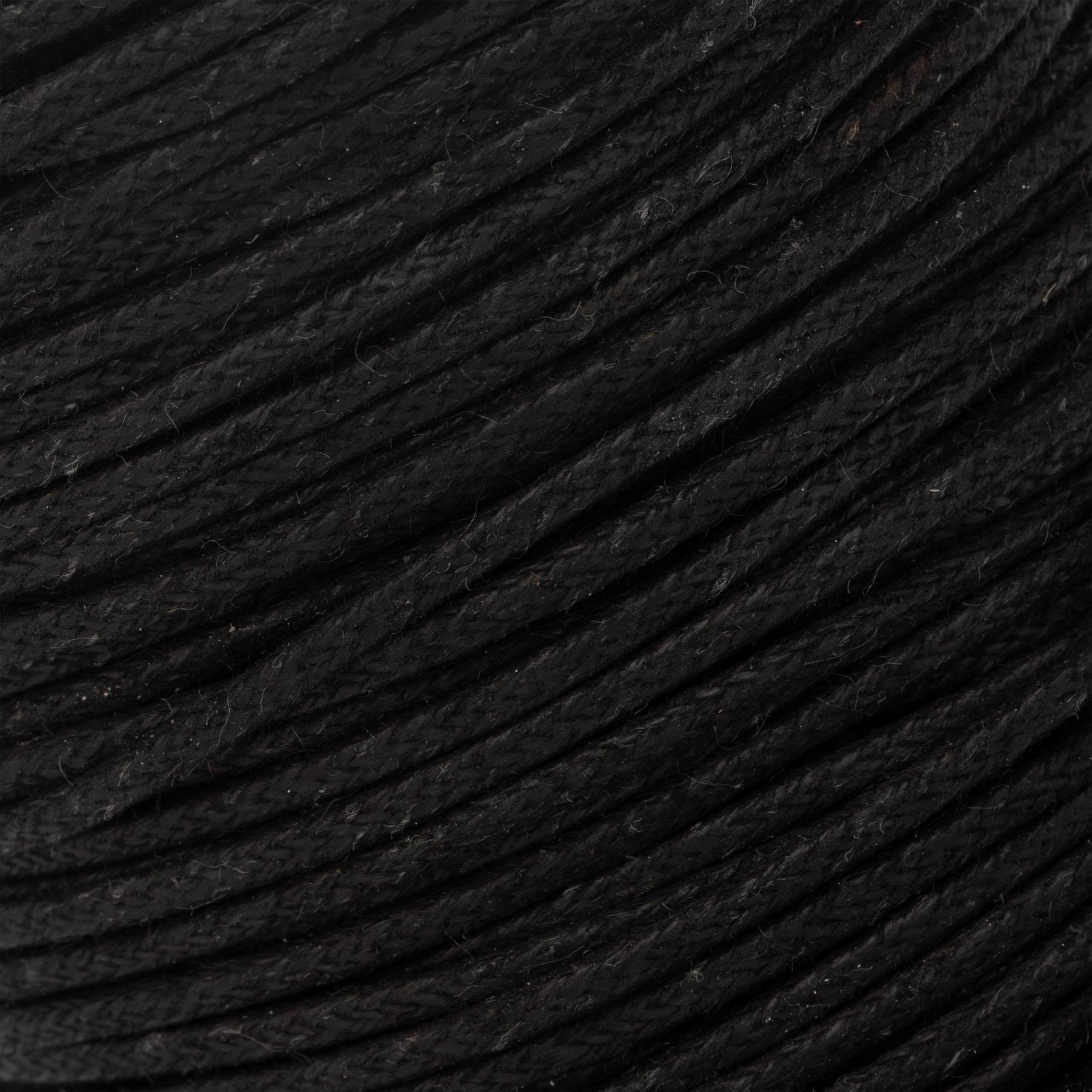 The Beadsmith Cordoncino in cotone cerato, nero, bobina da 100 metri, spessore 2 mm, corda resistente per la creazione di gioielli e macramè, made in India