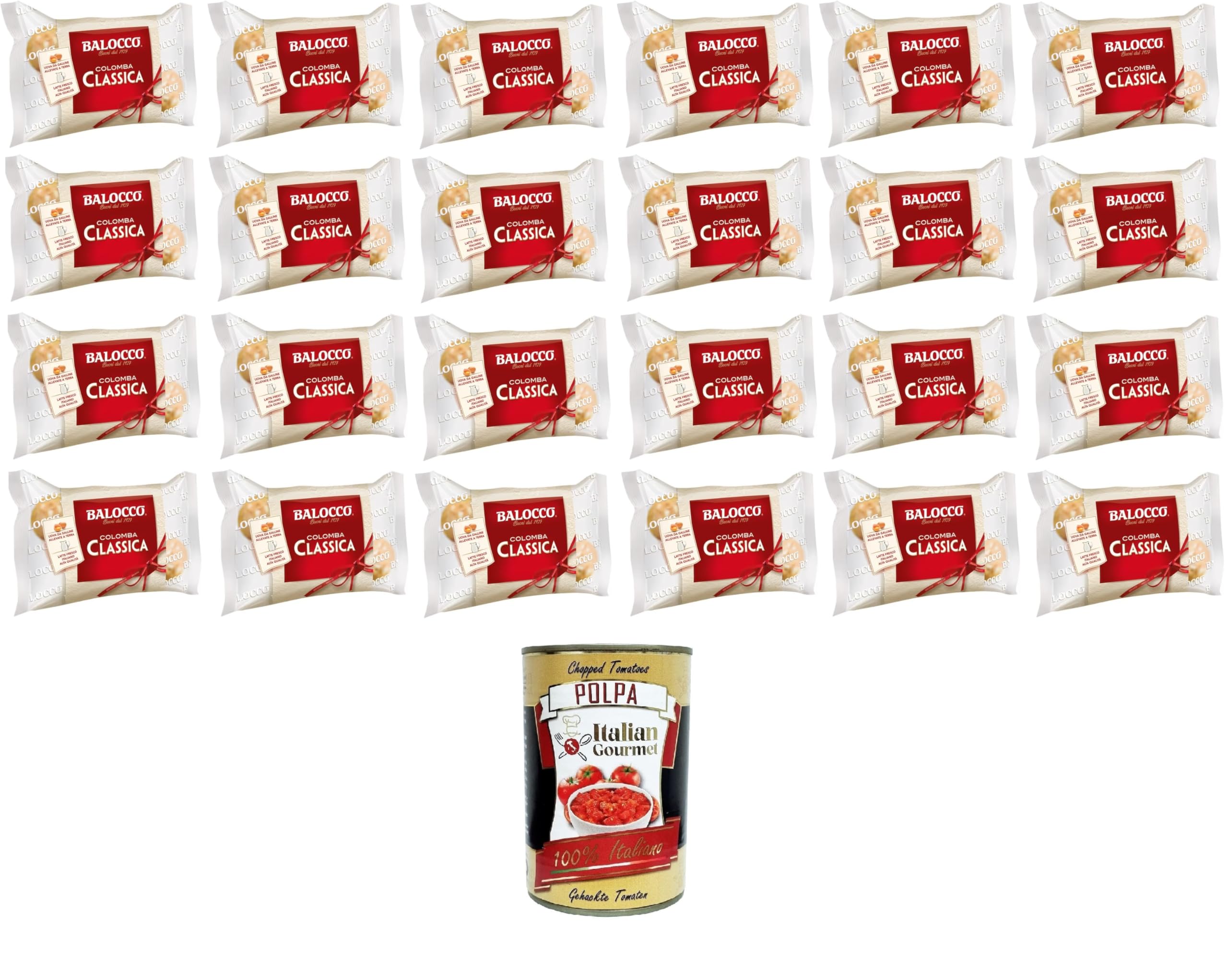 Balocco Mini Colomba Classica 24x100g + Italian Gourmet Polpa 400g