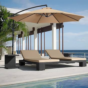 11 ft patio umbrella with base Bonosuki 11Ft Aluminum LED Cantilever Patio Umbrella with Base for Patio  Deck Garden - On Sale - Bed Bath & Beyond