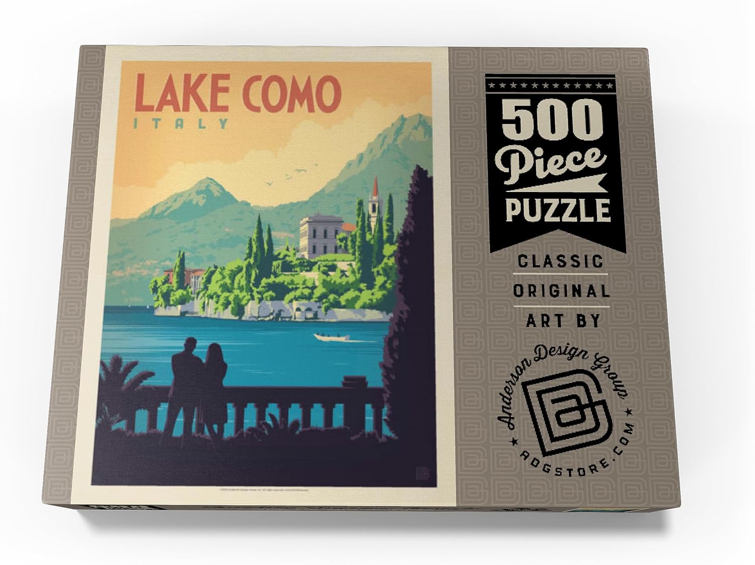 MyPuzzle Italy: Lake Como, Vintage Poster - Premium 500 Piece Jigsaw Puzzle for Adults