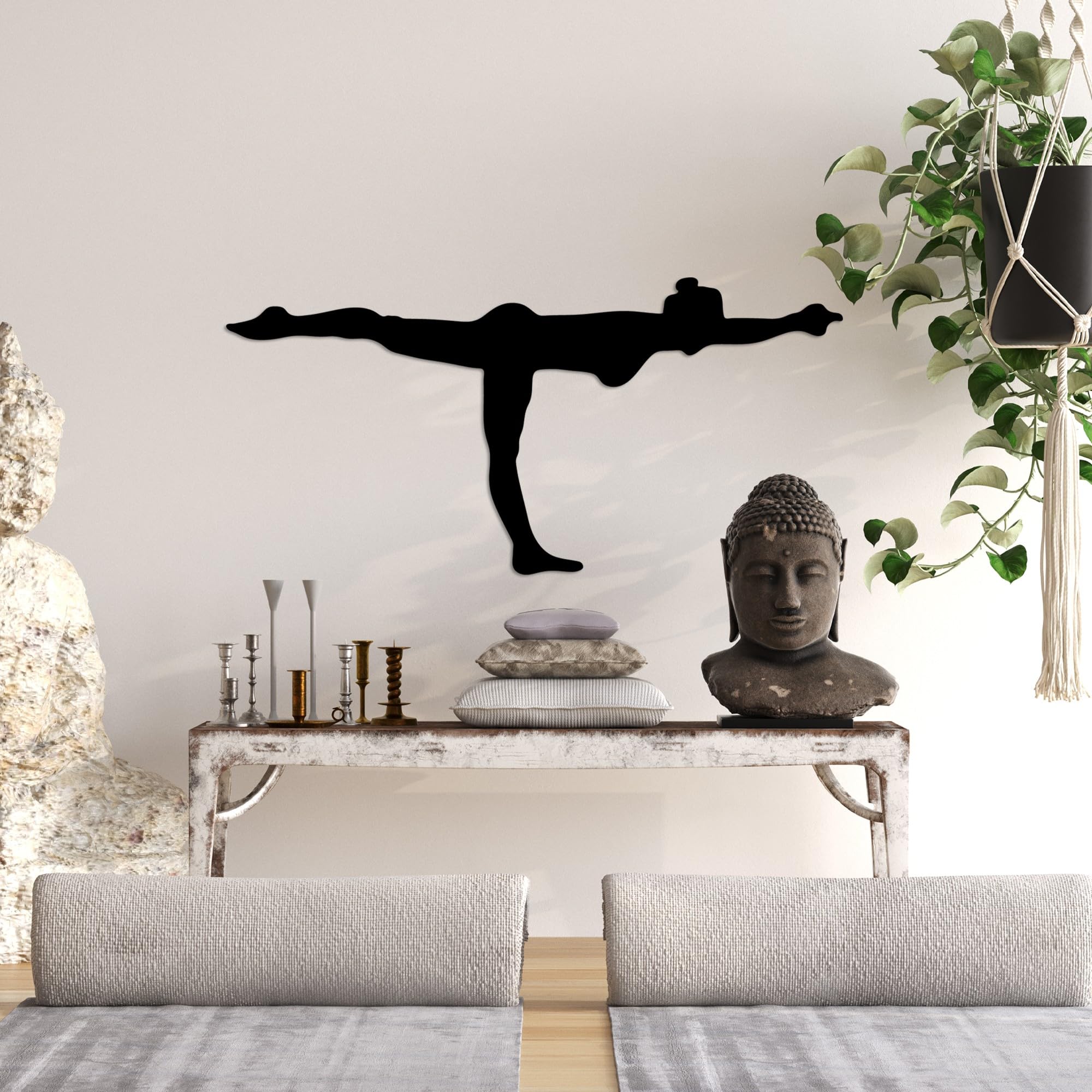 Stylish Black Decorative Metal Wall Accessory, 60 x 30 cm, 100% Metal, 1.5 mm Thickness, Perfect for Modern Home Decor & Unique Wall Art