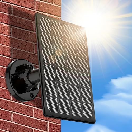yoyomax Panel solar de 3 W para cámara de seguridad inalámbrica al aire libre, compatible con DC 5V Micro USB recargable con batería de vigilancia,