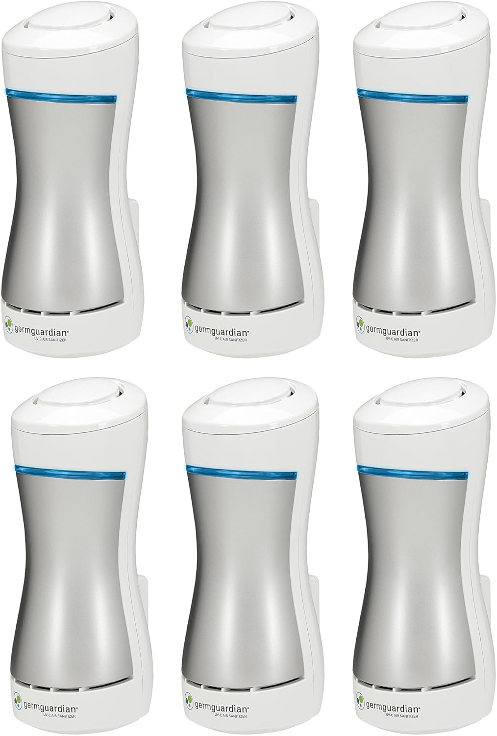 GermGuardian GG1000 Pluggable UV-C Sanitizer and Deodorizer, Kills Germs, Freshens Air and Reduces Odors from Pets, Smoke, Mold, Cooking and Laundry, 6-Pack