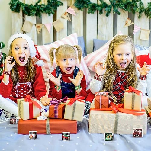 Miniatura 5 de 96 pulseras de Navidad con broches de presión, regalos de fiesta temática de Navidad para niños y niñas, bolsas de regalo, suministros de premios de