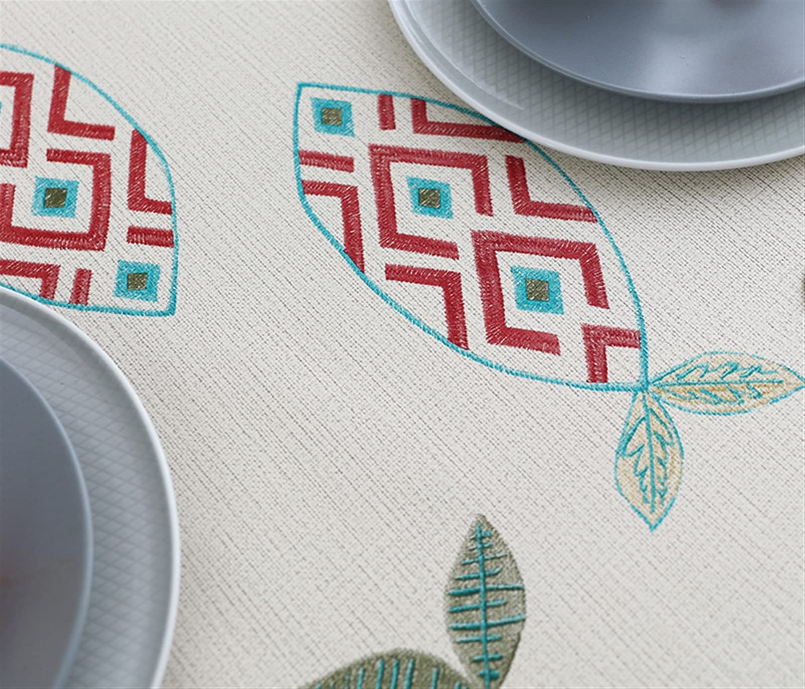 Nappe imperméable en PVC avec chemin de table imprimé, nappe lavable pour intérieur et extérieur, terrasse, cuisine et salle à manger, 137,2 x 215,9 cm, style 8