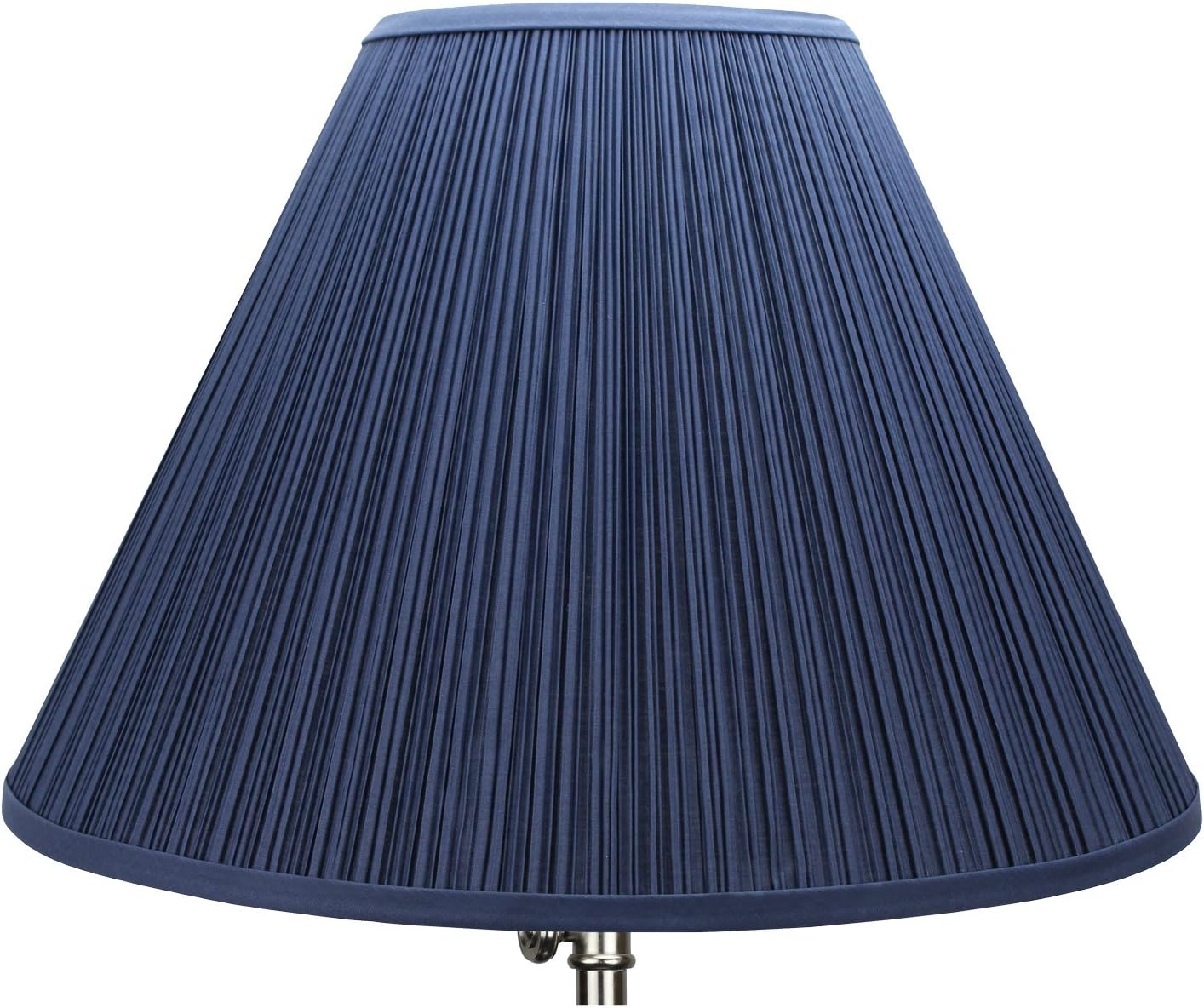 FenchelShades.com Lampshade 7" Top Diameter x 18" Bottom Diameter x 13" Slant Height with Washer (Spider) Attachment for Lamps with a Harp (Pleated Mushroom Navy Blue)