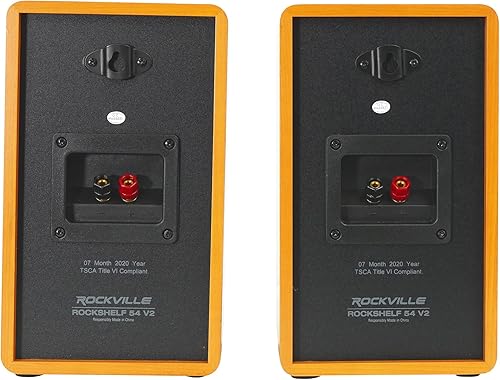 Miniatura 3 de Rockville RockShelf 54C V2 360W - Altavoces de madera para estantería de 5.25 pulgadas, 4 ohmios, woofer audiófilo, tweeter de seda, montaje en