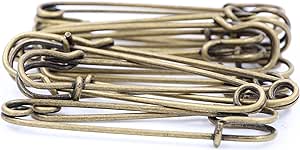Safety Pins Large Heavy Duty Safety Pin - LeBeila 12pcs Blanket Pins 3 Inch Stainless Steel Wire Safety Pin Extra Strong &amp; Sturdy Bulk Pins for Blankets, Skirts, Crafts, Kilts (12pcs, Bronze)