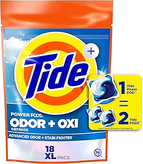 Odor Defense + Oxi Laundry Detergent Pacs, Original Scent, 18 Count, Advanced Odor + Stain Fighter, laudry soap washing detergent pacs