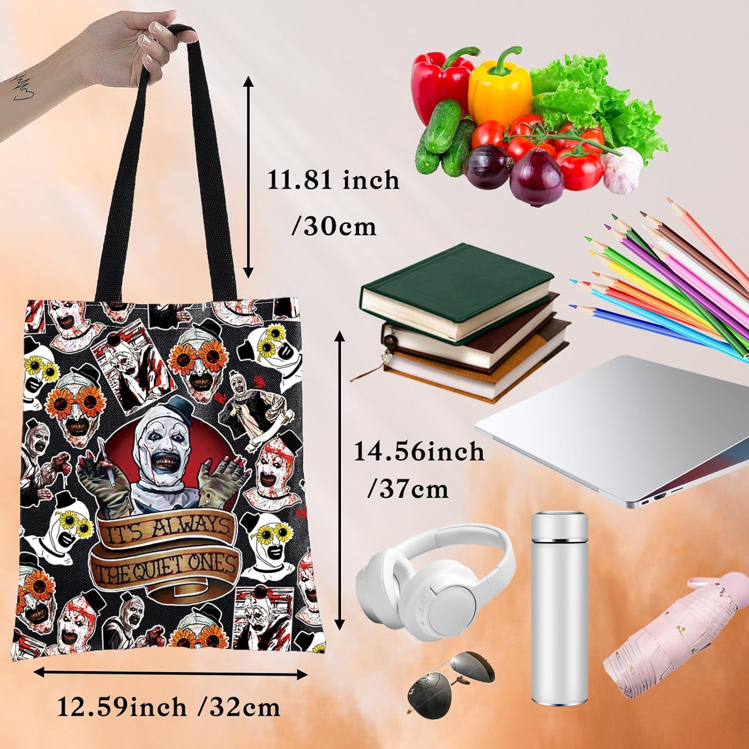 BWWKTOP Art Clown Crossbody Bag Horror Clown Inspired Gift Scary Art Clown Merchandise - Image 4