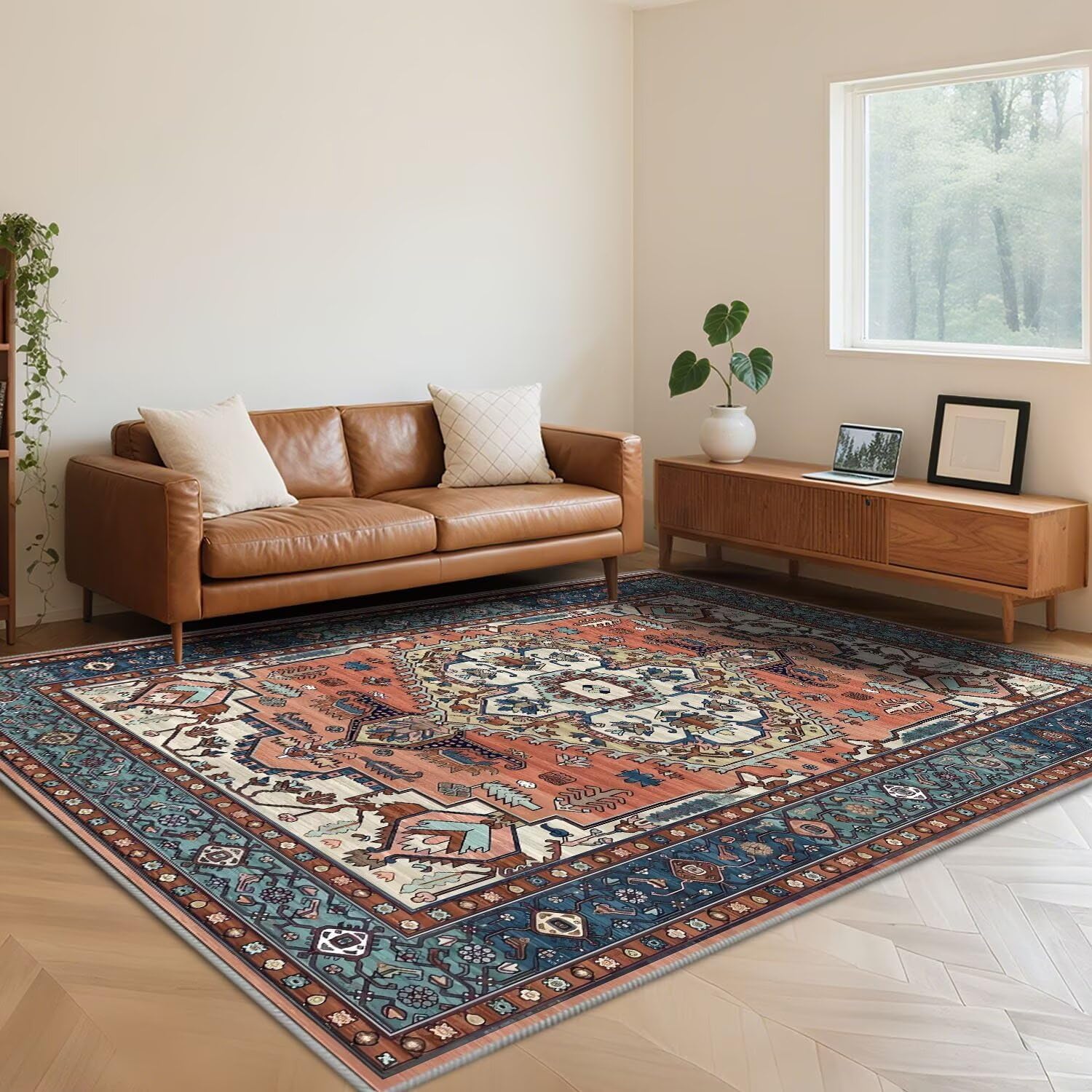 Tapis de sol tendance salon et salle de jeux enfant doux rétro 180 x 280 cm