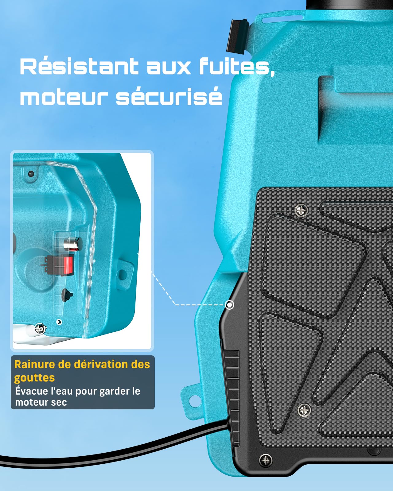 SEESII Pulvérisateur Electrique à Dos 19L avec Double Batterie, 3,5 h d’Autonomie, Lance Télescopique en Laiton, 7 Buses, Pression Réglable Jusqu’à 6,9 Bar pour Jardin et Désherbage