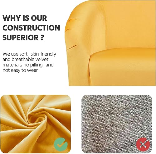 Miniatura 119 de Topeakmart Silla decorativa de terciopelo, cómoda y moderna silla de club de terciopelo con reposabrazos y patas resistentes para sala de Azul