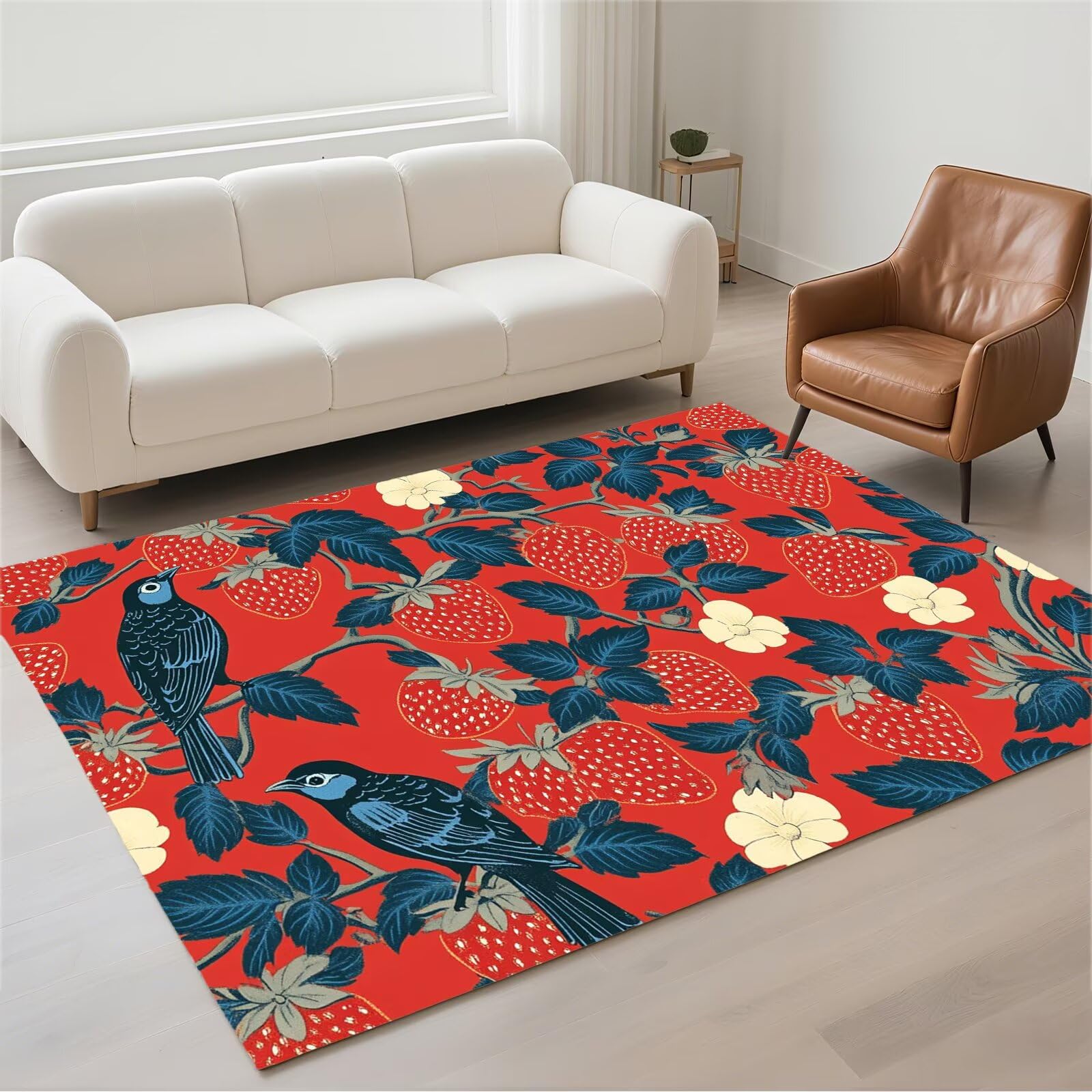 Tapis salon 120x180 cm doux en pile bouclée idéal pour une salle à manger chaleureuse