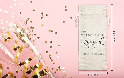 Miniatura 2 de Bolsa de regalo de vino de compromiso, bolsa de vino para casarse, compromiso, novia y novio, parejas, ella, él, boda, boda salvar la fecha, 1 bolsa