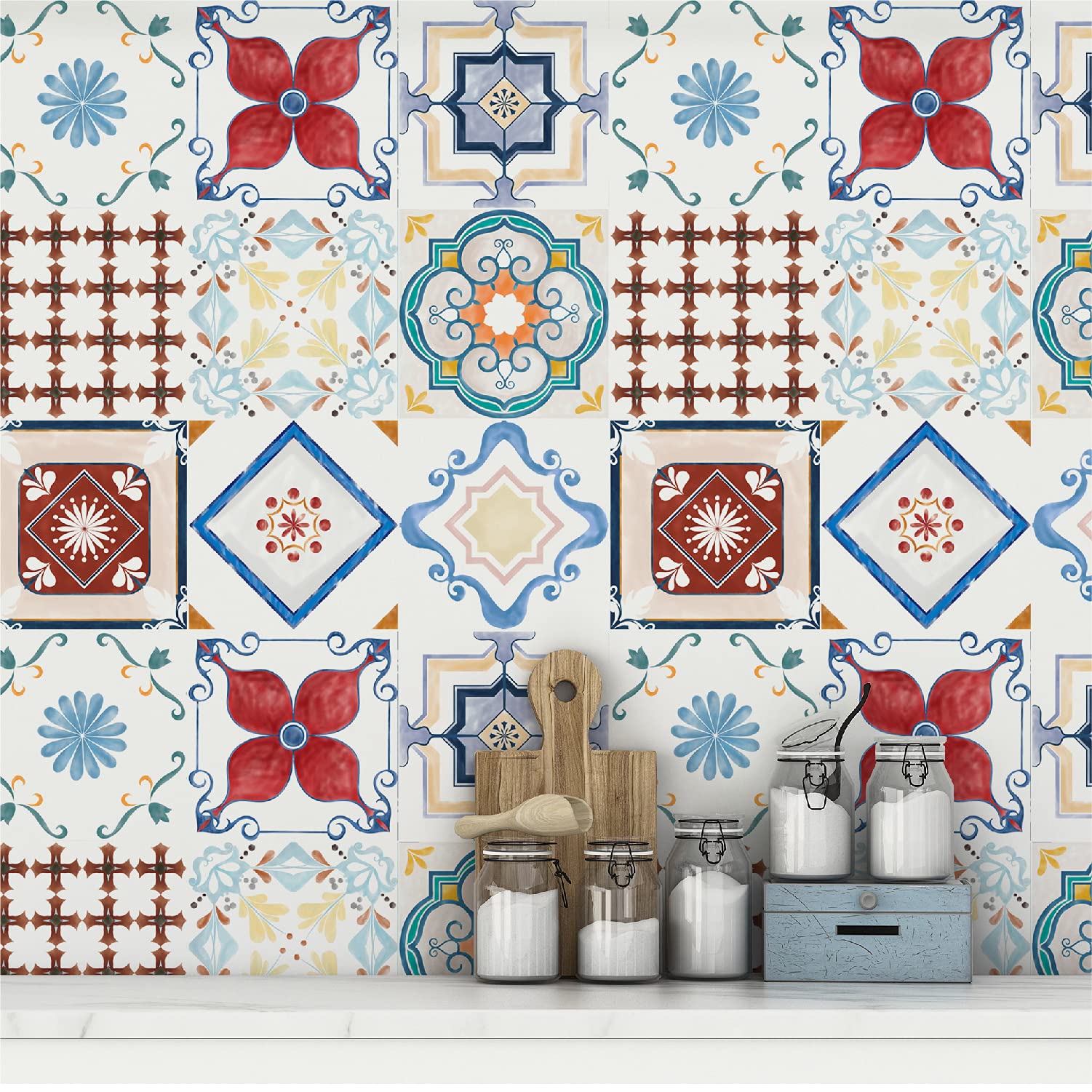 MOSAICOWALL DIY Decorative Wall Tile Stickers 6" x 6" Inch (Pack of 27) -2 (B09C2GN9F5) Amazon Price History, Amazon Price Tracker