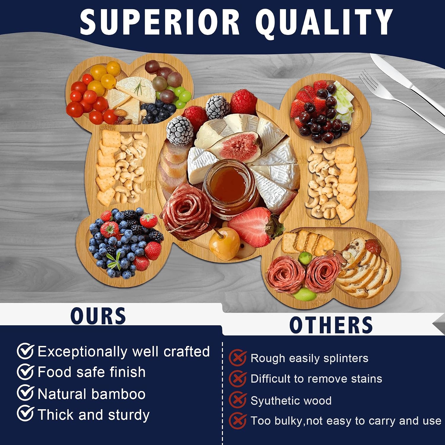 Funny Solid Wood Pencil Charcuterie Platter, Novelty Aperitif Serving Board