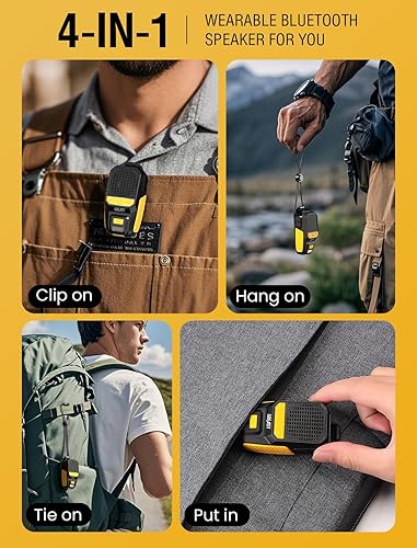 Miniatura 5 de GBEAST Altavoz Bluetooth Portátil, Mini Altavoces Portátiles con Clip para Llevar Puestos, Tiempo de Reproducción Todo el Día, Resistente al Agua,