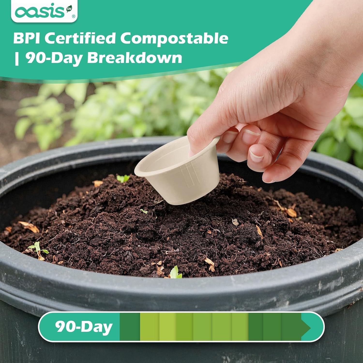 [𝟐𝐨𝐳, 𝟓𝟎𝟎-𝐏𝐚𝐜𝐤] Compostable Souffle Cups, Biodegradable Paper Portion Cups Made from Bagasse, Leak-Proof & Sturdy for Dips, Dressings, Samples (Natural)