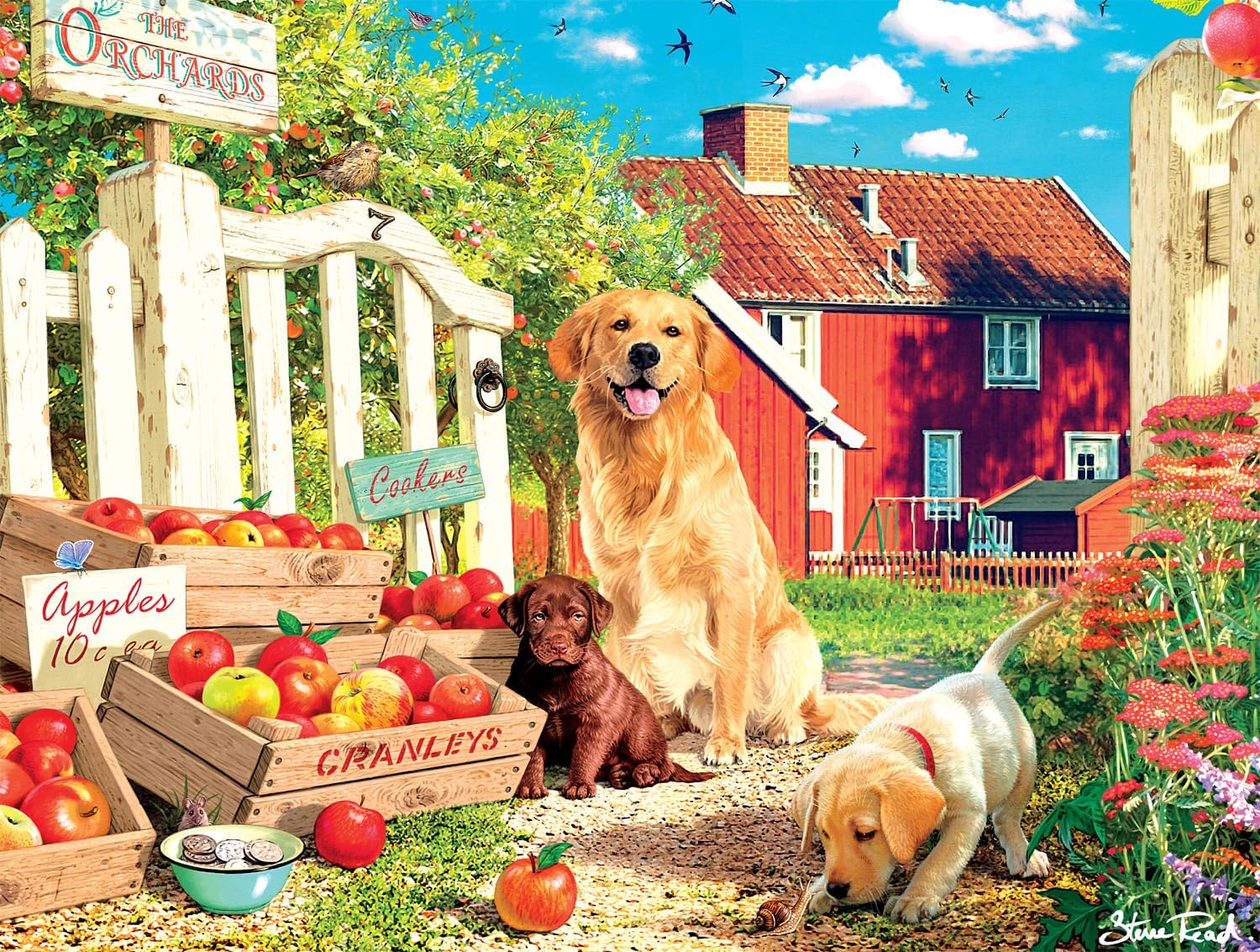 Buffalo Games - Steve Read - Best Friends in The Orchard - 750 Piece Jigsaw Puzzle for Adults Challenging Puzzle Perfect for Game Nights - Finished Puzzle Size is 24.00 x 18.00
